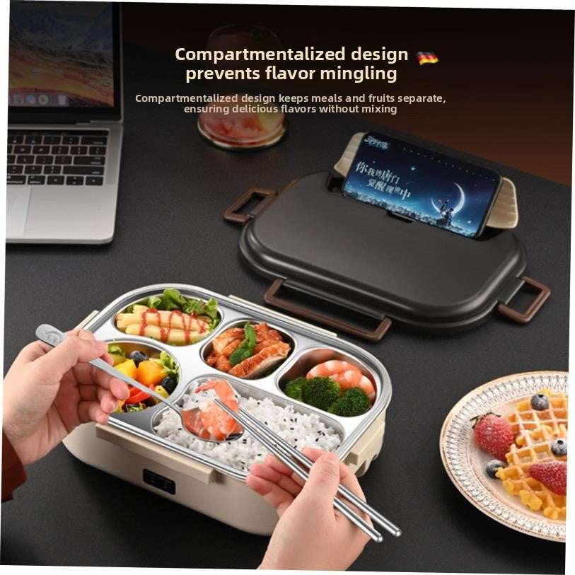 Portable Electric Heating Lunch Box with Multiple Compartments