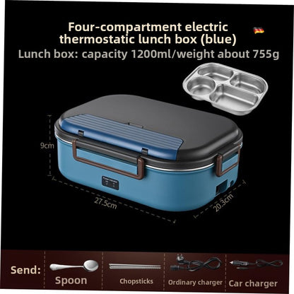 Portable Electric Heating Lunch Box with Multiple Compartments