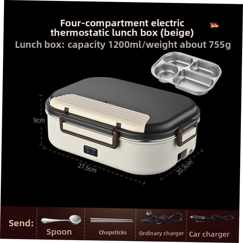 Portable Electric Heating Lunch Box with Multiple Compartments