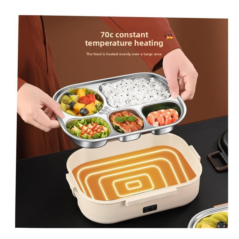 Portable Electric Heating Lunch Box with Multiple Compartments