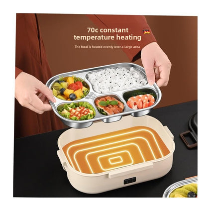 Portable Electric Heating Lunch Box with Multiple Compartments