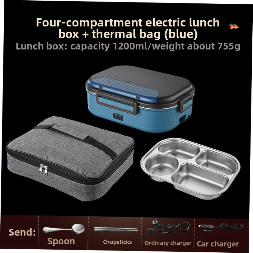 Portable Electric Heating Lunch Box with Multiple Compartments