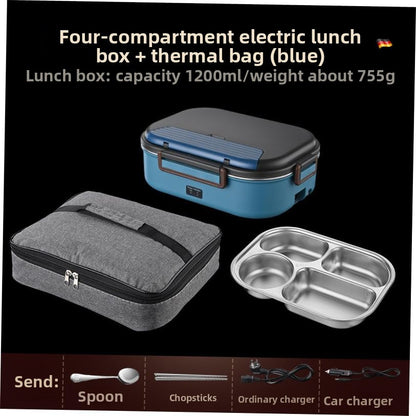 Portable Electric Heating Lunch Box with Multiple Compartments