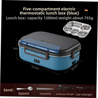 Portable Electric Heating Lunch Box with Multiple Compartments