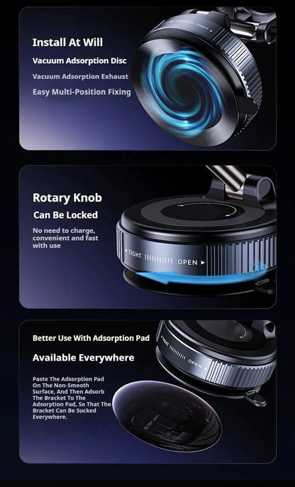 Car Phone Holder Vacuum Magnetic Phone Stand 360° rotatable