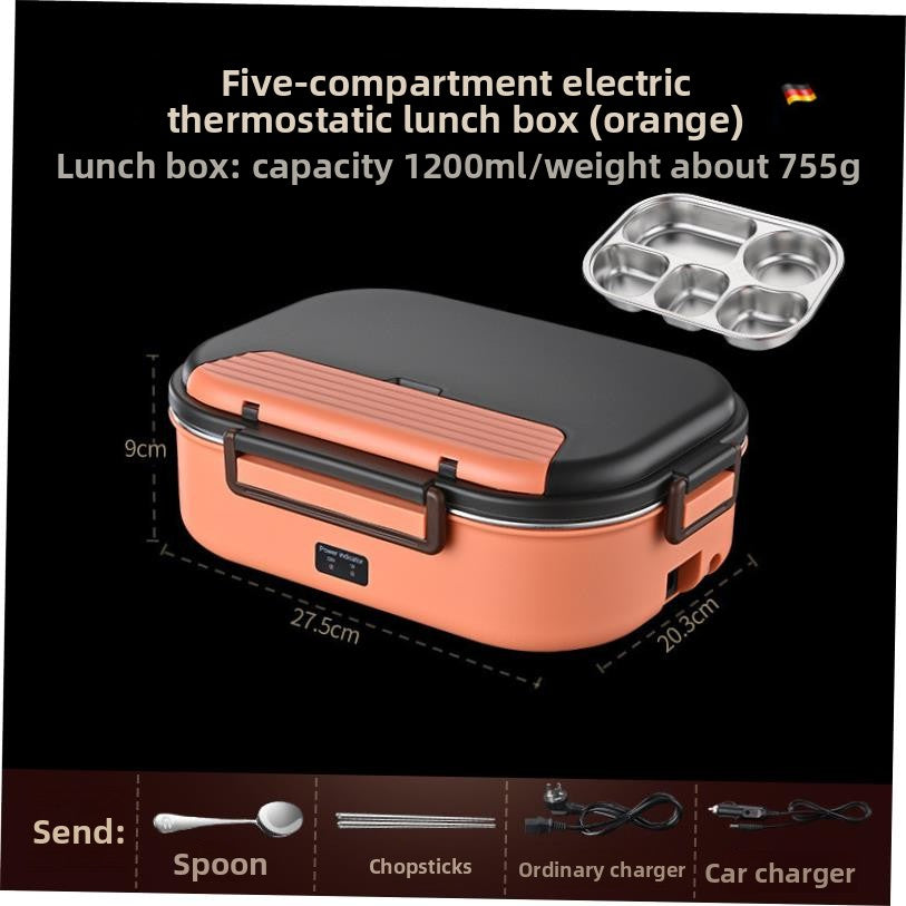 Portable Electric Heating Lunch Box with Multiple Compartments