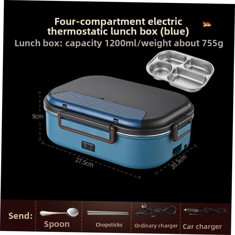 Portable Electric Heating Lunch Box with Multiple Compartments