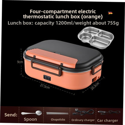 Portable Electric Heating Lunch Box with Multiple Compartments